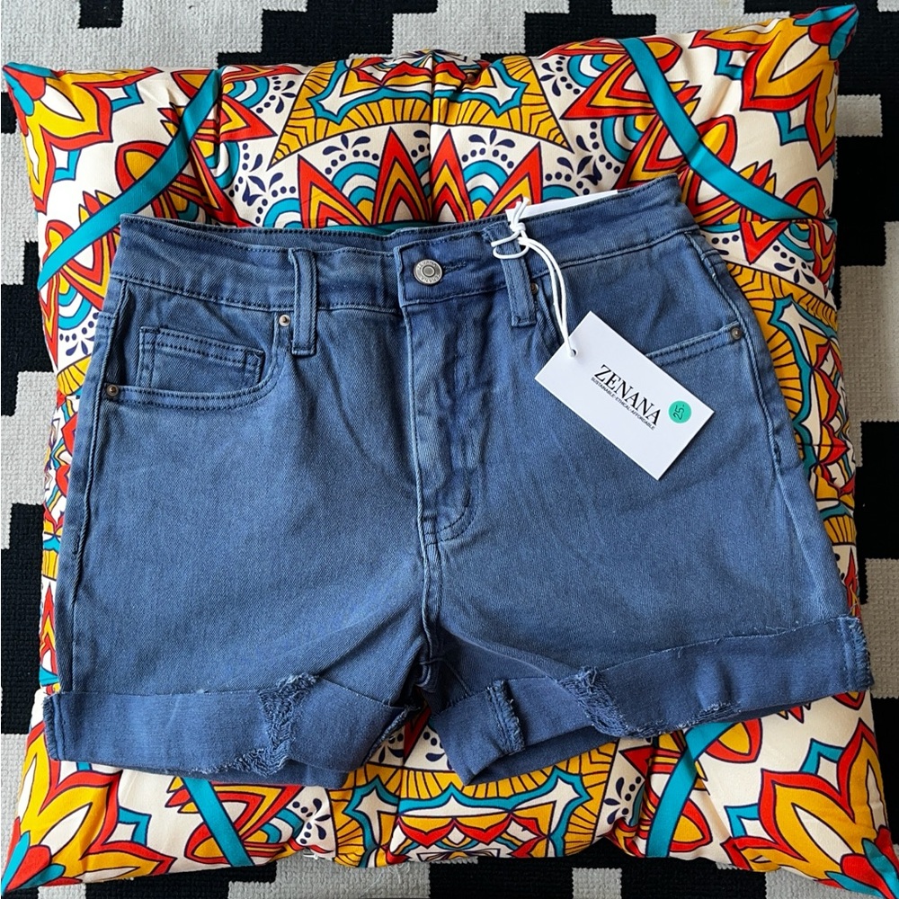 ZENANA Denim Shorts Distressed Stretch